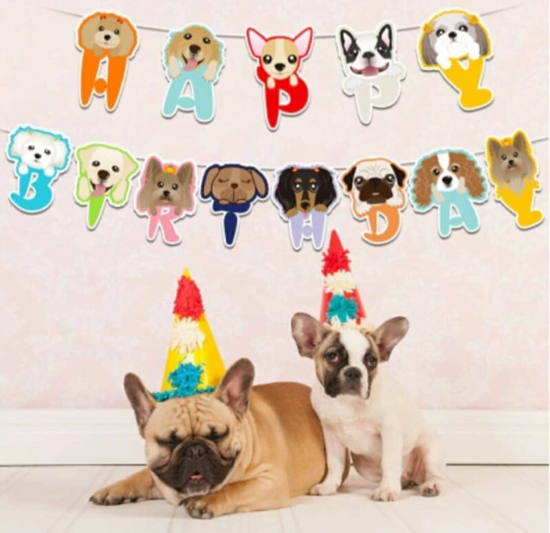 Banderín de cumpleaños perros